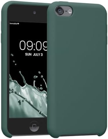 جراب سيليكون TPU من kwmobile متوافق مع Apple iPod Touch 6G / 7G (الجيل السادس والسابع) - غطاء حماية مرن وناعم - أخضر غابي