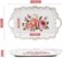 Nicunom 3 Pack Serving Trays with Handles, 16" L x 11" W Rectangular Trays for Eating, Melamine Serving Platters for Party, Floral Trays for Serving Food, Cookies, Desserts, Great Gift
