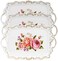 Nicunom 3 Pack Serving Trays with Handles, 16" L x 11" W Rectangular Trays for Eating, Melamine Serving Platters for Party, Floral Trays for Serving Food, Cookies, Desserts, Great Gift