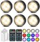 TECOMLIGHT LED Puck Lights with Remote Control, Battery Operated Wireless Closet Lights, Under Cabinet Lighting, 6 Pack - Black