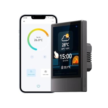 SONOFF NSPanel WiFi Smart Scene Wall Switch,2-Switch Panel Smart Home Control,Touchscreen Control for Smart Temperature Function,Lights,Work with AlexaGoogle Home Assistant