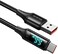 Mcdodo USB Type-C to USB-A Cable 4ft Fast Charge with Wattage Display 6A current XNylon Braided Cord USB3.0 Compatible with Type-C Devices iPhone 15/15 Pro/Samsung S23/iPad Pro/MacBook Pro 2022/Google