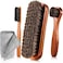 ZJoey 4 Pcs Horsehair Shine Shoes Brush Kit Polish Dauber Applicators Cleaning Leather Shoes Boots Care Brushes Suede Cleaner Brush with Microfiber Shoe Cloth(4 Pcs Style A