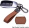 wisdompro Genuine Leather Car Keychain, Keyrings for Car Keys, Car Key Fob Keychain, Leather Keychain Strap with Anti-lost D-Ring, Leather Key Chain Holder for Men and Women