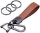 wisdompro Genuine Leather Car Keychain, Keyrings for Car Keys, Car Key Fob Keychain, Leather Keychain Strap with Anti-lost D-Ring, Leather Key Chain Holder for Men and Women