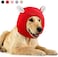 Frienda Quiet Ears for Dogs, Dog Ear Muffs Noise Protection Knitted Dog Hats Pet Ears Warm Dog Ear Cover Winter Hat Dog Snood Head Wrap Bunny Costume for Medium to Large Dogs Cats Pets (Red