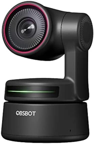 كاميرا ويب OBSBOT Tiny PTZ بدقة 4K، مزودة بتقنية الذكاء الاصطناعي لتتبع الصورة والتركيز التلقائي، وكاميرا مؤتمرات فيديو بدقة 4K مع ميكروفونين متعددَي الاتجاهات، وتتبع تلقائي مع مثبت ثنائي المحور، وتقن