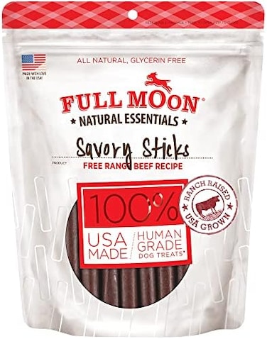 Full Moon All Natural Human Grade Dog Treats, Essential Beef Savory Sticks, 22 Ounce