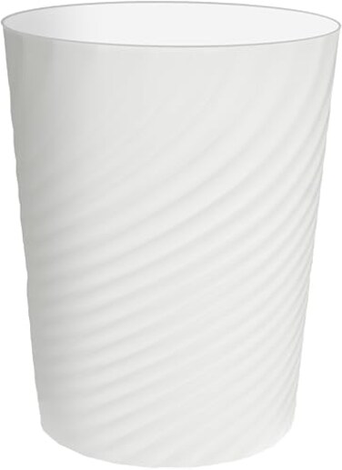 DAJITRE 1.8 Gallon Small Trash Can Wastebasket Recycling Bin Slim Profile for Compact Spaces Bathroom, Office, Bedroom, Kitchen (1.8 Gallon, White