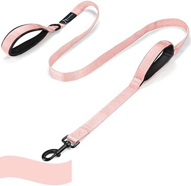 PuppyDoggy Dog leash for Large Medium Dogs 6 ft Reflective Stitching Large Leash with 2 Traffic Padded Handles Dog Lead Rope Pet Leash for Running Walking Training (Pink 1 pack