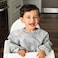 Tiny Twinkle Mess Proof Baby Bib, 2 Pack Long Sleeve Bib Outfit, Waterproof Bibs for Toddlers, Machine Washable, Tug Proof (Grey Indigo, Small 6-24 Months