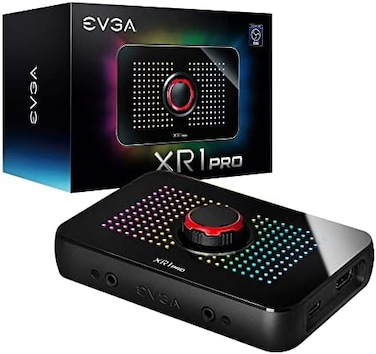 EVGA XR1 Pro Capture Card, 1440p/4K HDR Capture/Pass Through, Certified for OBS, USB 3.1, ARGB, Audio Mixer, PC, PS5, PS4, Xbox Series X and S, Xbox One, Nintendo Switch, 144-U1-CB21-LR