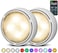 TECOMLIGHT LED Puck Lights with Remote Control, Battery Operated Wireless Closet Lights, Under Cabinet Lights Stick on Tap Light Push Lights, Color Changing Under Counter Lights for Kitchen, 2 Pack -