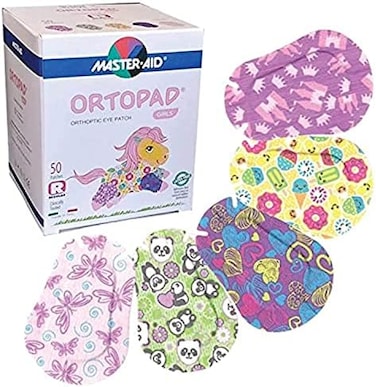 Ortopad Bamboo Girls Eye Patches, 50/Box (Regular Size, 4yrsIce Cream Pack