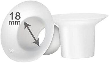 LOZAEVE 18mm Silicone Flange Inserts Compatible with for Spectra S1/S2, Medela, Bellababy, Elvie, Paruu R12 P10, Momcozy S9 S10 S12 Pro, Freemie Breast Pump Shield, Reduce 27-28mm Tunnel to 18mm, 2pcs