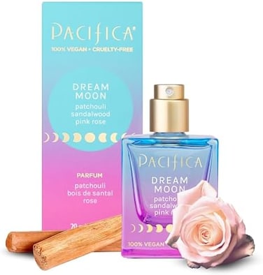 Pacifica Beauty Dream Moon Spray Perfume Pink Rose, Sandalwood, Patchouli Notes NaturalEssential Oils Clean Fragrance VeganCruelty Free, 1 Fl Oz (Pack of 1