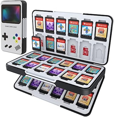 HEIYING Game Storage Protective Case for SwitchSwitch OLED Game Card, Custom Pattern Switch Lite Game Card Storage with 48 Game Card Slots and 24 Micro SD Card Slots.