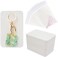 Temlum 100 Pcs Keychain Display Cards with Self-Sealing Bags, 3'' x 4.7'' Keychain Cards Holder for Display Keyring Cards Jewelry Packaging Supplies (White