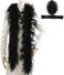 Soarer Black Ostrich Feather Boas &ndash; 2yards 3ply Long Boas for Party, DIY Production, Clothing Decoration (Black