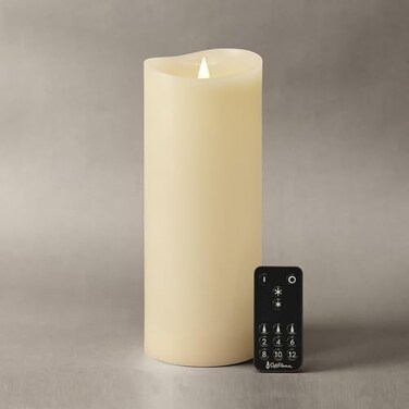 Softflame Flameless Pillar LED Candle 4 x 10"IvoryRealistic Moving and ing FlameRemote Control with 2/4/6/8/10/12 Hour Timer Included