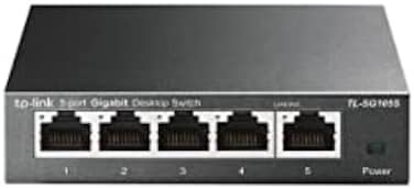 محول إيثرنت جيجابت TP-Link TL-SG105S، بخمسة منافذ، يُثبّت على سطح المكتب أو الحائط، سهل التوصيل والتشغيل، بدون مروحة، مصنوع من المعدن المتين، يدعم تقنية QoSIGMP Snooping 802.1p/DSCP، تصميم صغير الحجم