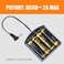 HOMEYUER External Power Supply Box with 2.5mm and 3.5mm Jack for Some Safe Box with External Battery Supply Like BARSKA Safe, 4 AA Battery Holder with Wires, 6V Backup Power Source for The Safe Box