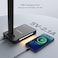 Banrterd Desk Lamp, LED Desk Lamp with Wireless Charger, USB Charing Port, Desk Lamps for Home Office, Dimmable Eye-Protecting Desk Light with Night Light, Digital Alarm Clock, Temperature, Black