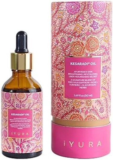 The Ayurveda Experience iYURA Kesaradi Face Oil - 5000-year-old Recipe with Exotic Saffron, TurmericRose &ndash; For Visibly Brighter Skin - 100% Natural Ayurvedic Face Moisturizer for Dry, Sensitive Skin,