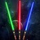 MIWIND Light Up Saber 3 Packs 3 Colors LED Expandable Dual Light Swords Set with Sound (Motion Sensitive, Light Up Sabers for Kids Adults Gifts for Christmas Dress Up Costume, Galaxy War Fighters