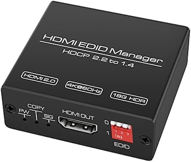 مدير محاكي HDMI EDID من CMSTEDCD، يدعم 4K Prophecy 8، أوضاع بيانات تعريف الشاشة الموسعة، ناسخ EDID قابل للبرمجة، تضخيم الإشارة، معادلة الإشارة، 4K @60Hz، HDMI 2.0b، HDCP2.2، 18 جيجابت في الثانية، HDR،