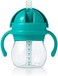 OXO Tot Transitions Straw Cup with Removable Handles, Teal, 6 Ounce (2 Pack