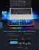 KeiBn Upgarde Laptop Cooling Pad, RGB Lights Laptop Cooler 6 Fans for 15.6-17.3 Inch Laptops, 7 Height Stands, 10 Modes Light, 2 USB Ports, Desk or Lap Use (A8,Blue
