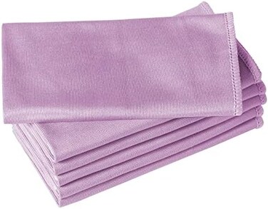 Puomue 6 Pack Microfiber Glass Cleaning Cloth, 16 Inch X 16 Inch, Lint Free Quickly Clean Window, Glasses, Windshields, Mirrors, and Stainless Steel, Pink