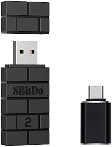 Mcbazel 8Bitdo 2 Wireless USB Adapter for PS5/Switch OLED/NS Switch/Windows/MacOS/Raspberry Pi/Xbox Series X/Xbox Series S/Switch Pro/Xbox One Controller and More with OTG Adapter