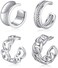 CHIC &amp; ARTSY CHICARTSY Ear Cuff Set Damen Ohrmanschette Ohrringe 925 Sterling Silber Earcuffs Set Helix Knorpel Ohrmanschette Ohne Ohrloch Wickelohrring Fakepircings Ohr Cuffs Ohrklemme