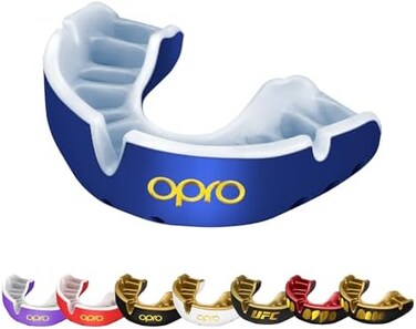 OPRO NEW Gold Level Mouthguard, Adults and Junior Sports Mouth Guard, Featuring Revolutionary Fitting Technology for Boxing, Lacrosse, MMA, Martial Arts, Hockey, and All Contact Sports (Blue, Adult