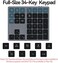 Doohoeek Backlit Bluetooth Numeric Keypad for Laptops and Computers, Number Pads 34 Keys with 7-Color Backlight for Windows, Gray