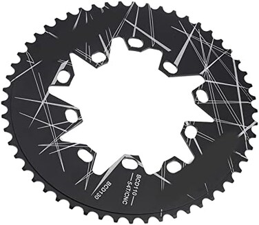 Dilwe Bicycle Oval Chainring, 110/130mm BCD Oval Chainring 54T Narrow Wide Chainring for 7 8 9 10 Speed Road Folding Bike