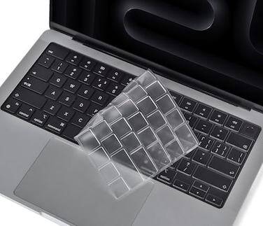 CaseBuy Premium Keyboard Cover Ultra Thin Protector Skin for 2025-2021 MacBook Pro 14 16 inch M4 M3 M2 M1 Pro/Max, MacBook Air 15" 13.6" M4 M3 M2 Chip A3241 A3114 A2941 A3240 A3113 A2681, Clear