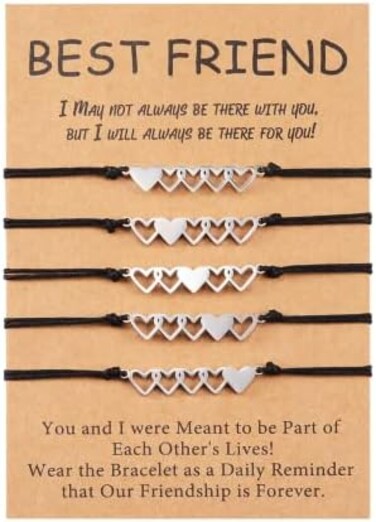GBTBYS 2/3/4/5 Pcs Best Friend Bracelets Friendship Bff Matching Distance Heart Bracelet Birthday Christmas Gifts for Women Sisters Daughters Niece Lovers