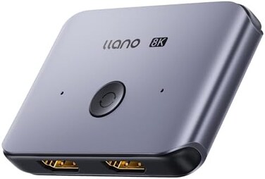 llano 8K HDMI Switch 4K@120Hz, HDMI Bidirectional 2.1 Switch Splitter Supports 8K@60Hz, Aluminum Switcher Selector for PS4/PS5 Xbox Roku Apple TV Fire Stick Sony TV