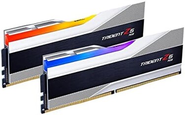 G.SKILL Trident Z5 RGB Series (Intel XMP 3.0DDR5 RAM 32GB (2x16GB6000MT/s CL36-36-36-96 1.35V Desktop Computer Memory UDIMM - Metallic Silver (F5-6000J3636F16GA2-TZ5RS