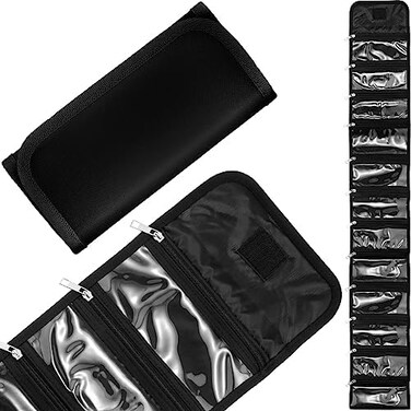 Saintrygo Money Organizer Cash Wallet with 12 Zipper Slots Money Holder Bill Receipt Cash Holder Small Travel Money Organizer for Budgeting Cash, Storing Receipt, Black