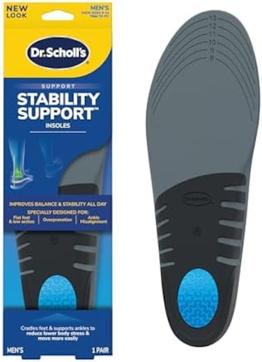 Dr. Scholl's Stabilizing Support Insole Improves Posture, AlignmentBalance. Added Arch Support for Flat FeetOverpronation (Men's 8-14, Trim to Fit Inserts