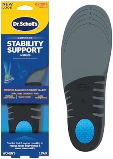 Dr. Scholl's Stabilizing Support Insole Improves Posture, AlignmentBalance. Added Arch Support for Flat FeetOverpronation (Women's 6-10, Trim to Fit Inserts