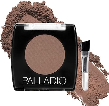 Palladio Brow Powder for Eyebrows, Soft and Natural Eyebrow Powder with Jojoba OilShea Butter, Helps EnhanceDefine Brows, Compact Size for Purse or Travel, Includes Applicator Brush, Soft Brown