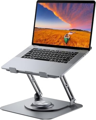 JOYEKY Laptop Stand for Desk, Adjustable Computer Stand with 360&deg; Rotating Base, Ergonomic Laptop Riser for Collaborative Work, FoldablePortable Laptop Stand, fits for All 10-16" Laptops