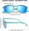 COASION Polarized Kids Sunglasses UV 400 Protection for Girls Boys Classic Retro Style Toddler Shades Age 3-12, A2 Matte Blue / Blue Mirrored Lens, Medium