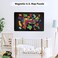 XYK 17.1" x 11.8" Black Metal Magnetic Board - Magnet Bulletin Board to Display Magnetic Letters Numbers Animal, Poetry, Spice Jars, Notes, Photos, Suitable for Wall, Refrigerator, Cubicle, Cabinet