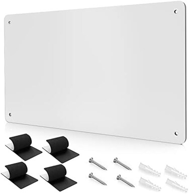 XYK 17.7" x 11.8" White Metal Magnetic Board - Magnet Bulletin Board to Display Magnetic Letters Numbers Animal, Poetry, Spice Jars, Notes, Photos, Suitable for Wall, Refrigerator, Cubicle, Cabinet